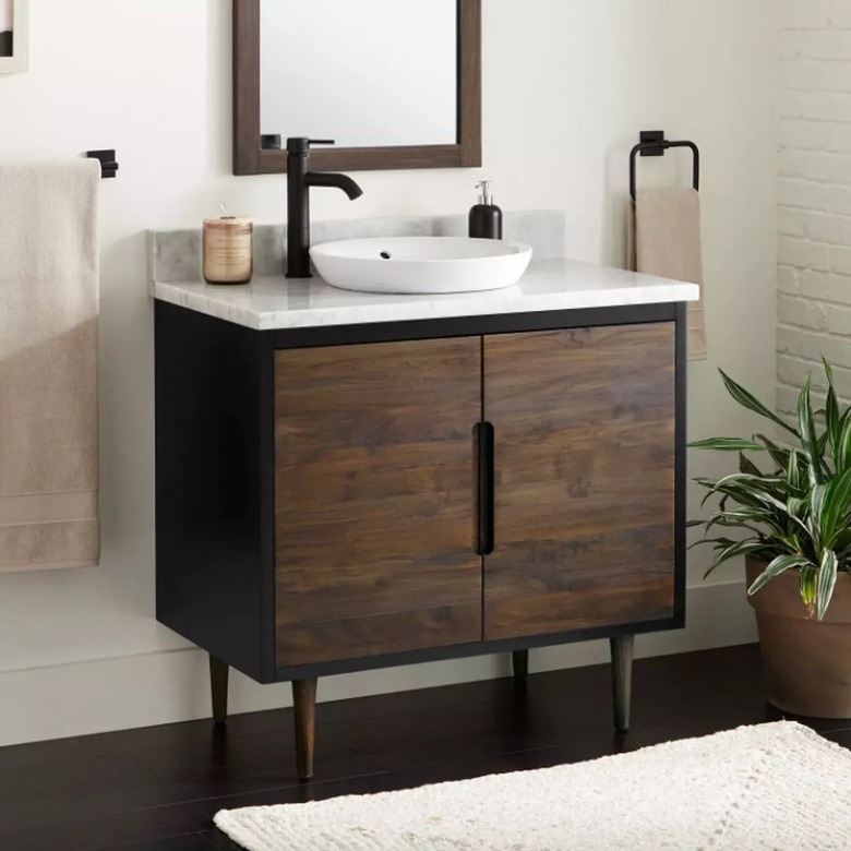 Signature Hardware Bivins Teak Bathroom Vanity