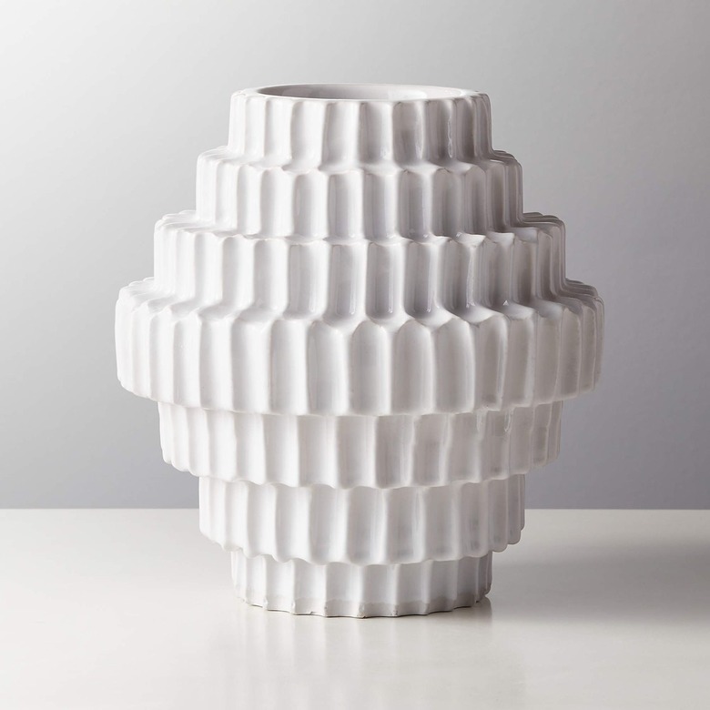 CB2 Dial Textured White Vase