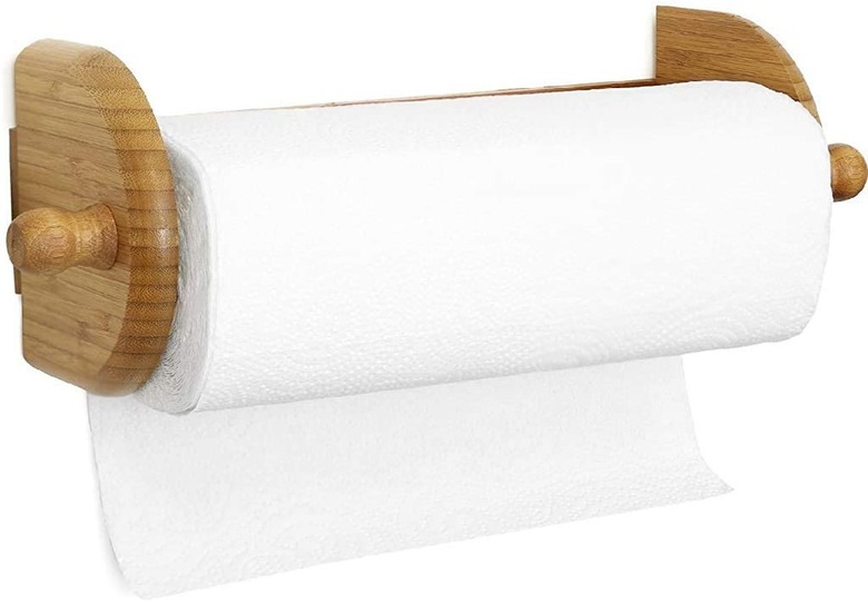 Greenco Premium Bamboo Wall Mount Paper Towel Holder