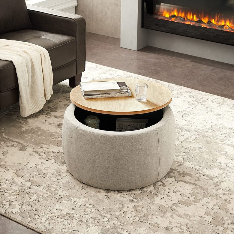 Tmosi Round Storage Ottoman Coffee Table