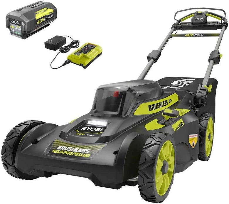 RYOBI 20" Battery Self-Propelled Lawn Mower at Home Depot