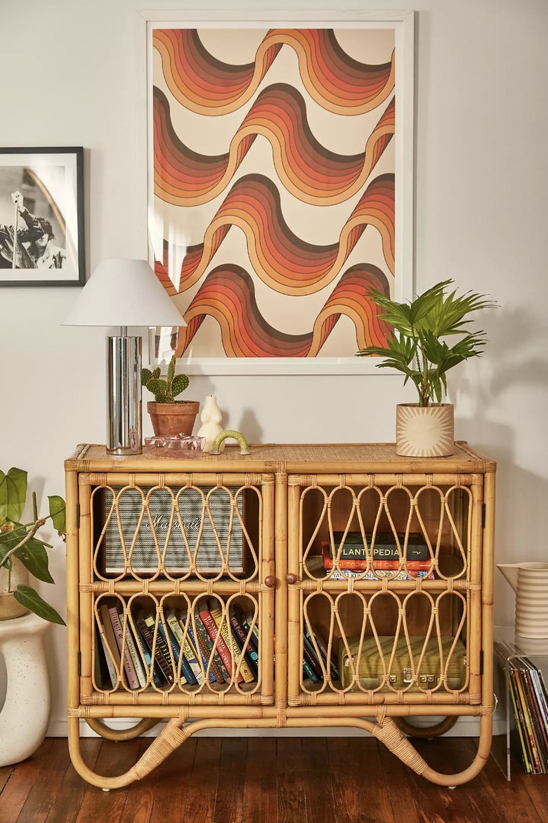 Urban Outfitters Melody Rattan Storage Cabinet