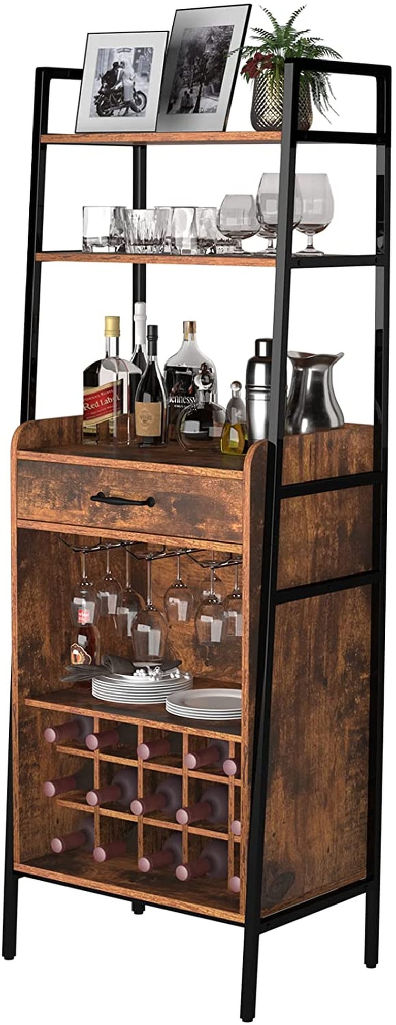 GDLF Bar Liquor Cabinet with Wine Rack Home Coffee Mini