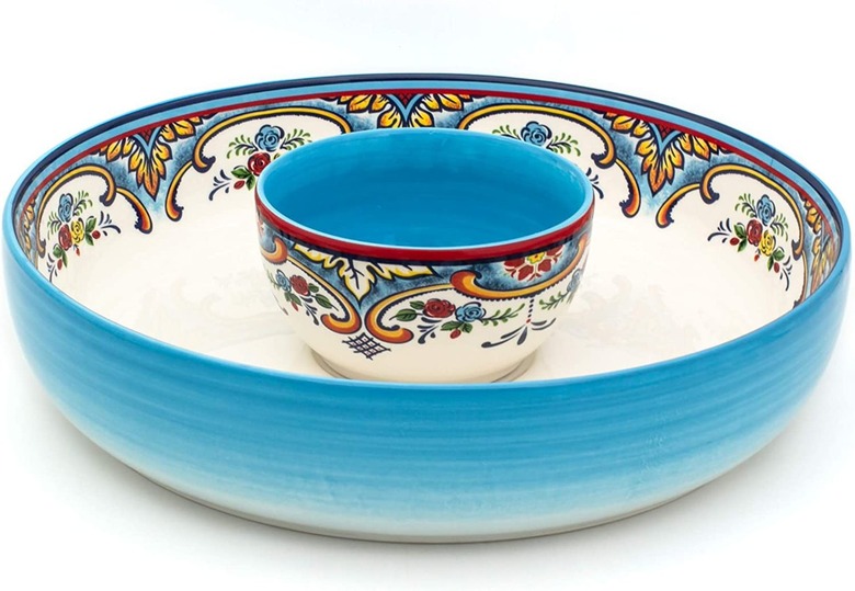 Euro Ceramica Zanzibar Chip and Dip Bowl