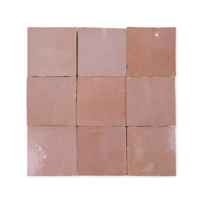 Cemento Collection Handmade Moroccan Zellige Blush Pink Terra Cotta Tile