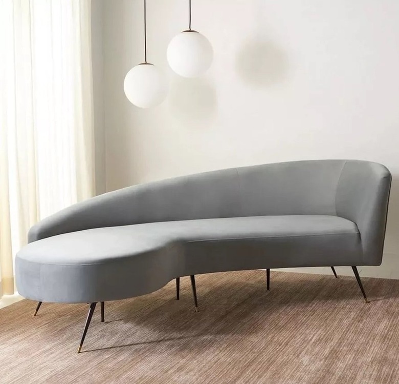 Mercer41 Frankie Velvet Tuxedo Arm Sofa