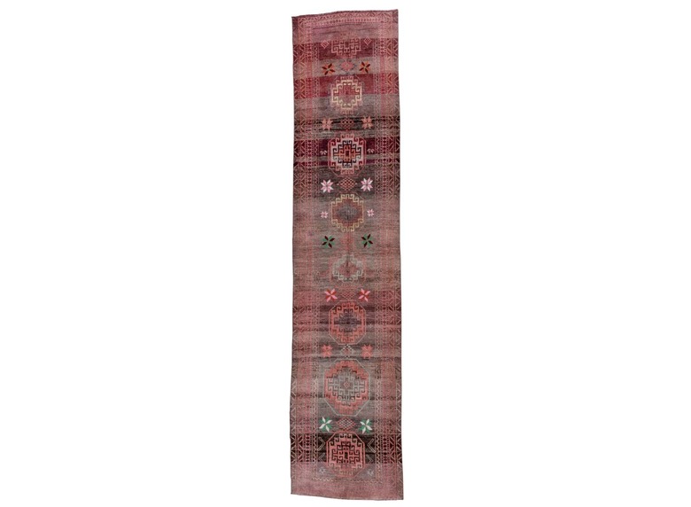 Vintage Washed Out Turkish Oushak Runner