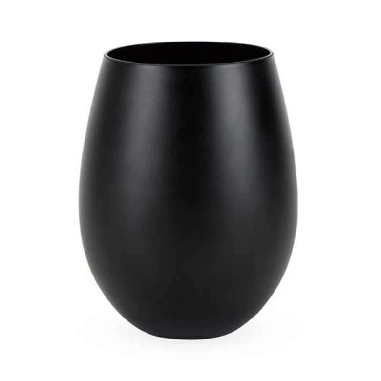 True Stone: Stemless Wine Glass in Matte Black