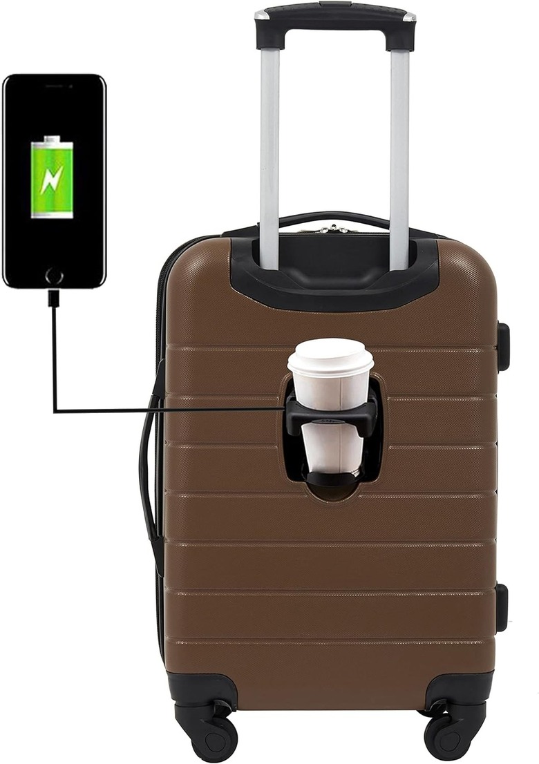 Wrangler Smart Luggage With Cup Holder and USB Port