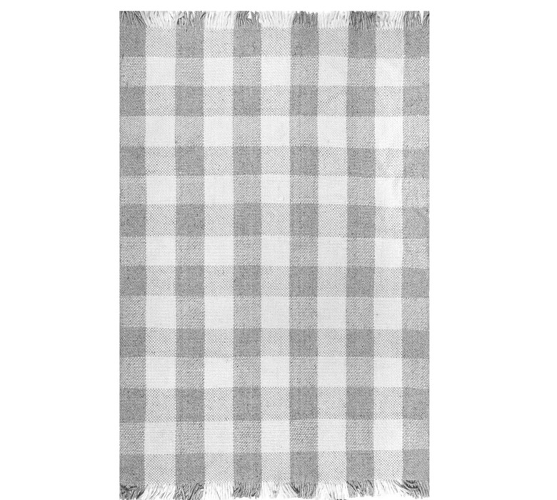 nuLOOM Ellis Hand Woven Plaid Fringe Area Rug (8