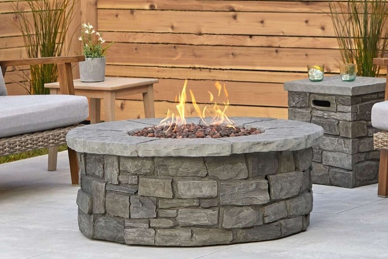 Sedona 43 in. Real Flame Round MGO Propane Fire Pit Natural Gas RealFlame