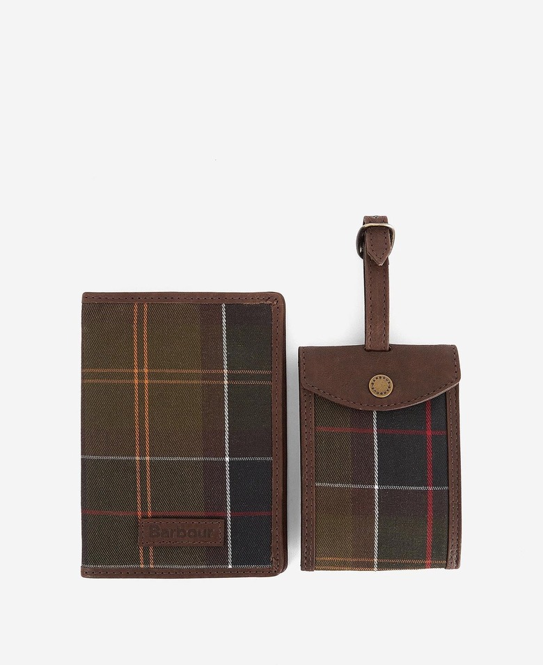 Barbour Tartan Passport Case & Luggage Tag