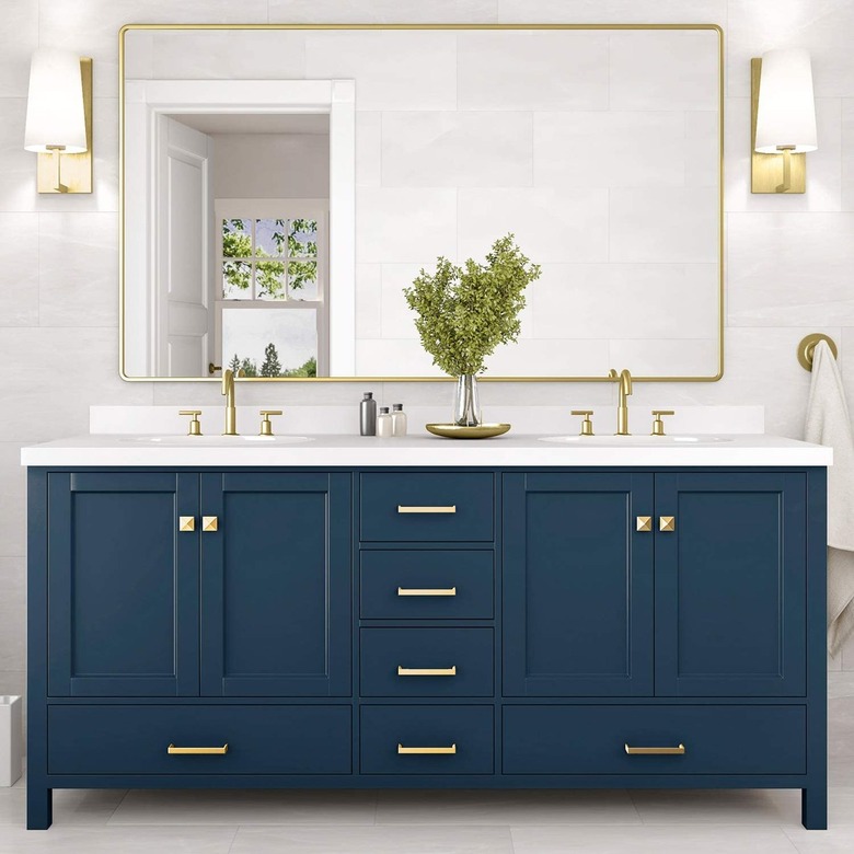 Ariel Bathroom Vanity With Double Rectangle Sinks