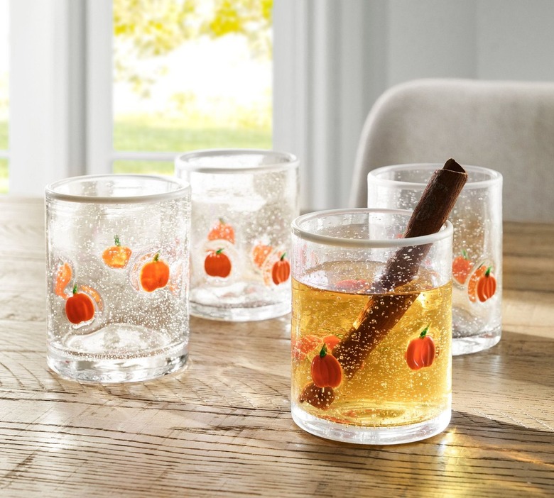 Pottery Barn Pumpkin Icon Drinking Glasses (Set of 4)