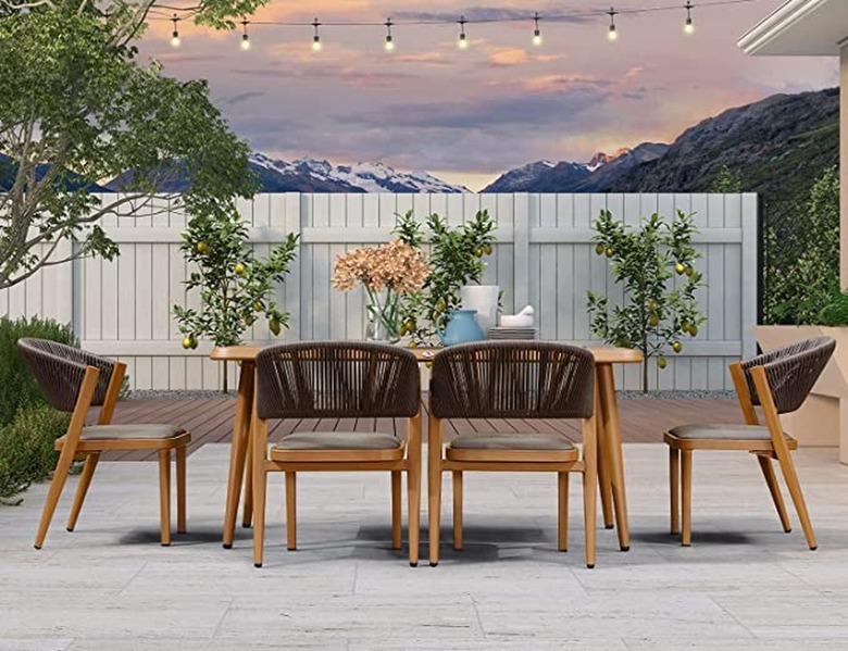 Purple Leaf All-Weather Wicker Outdoor Dining Set 