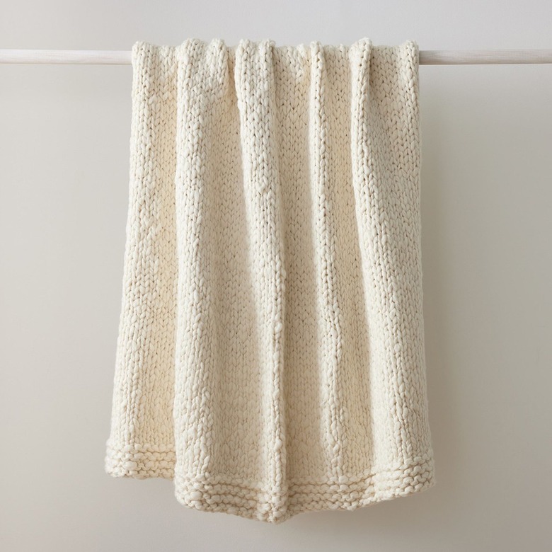 West Elm Alabaster Wool Knit Throw