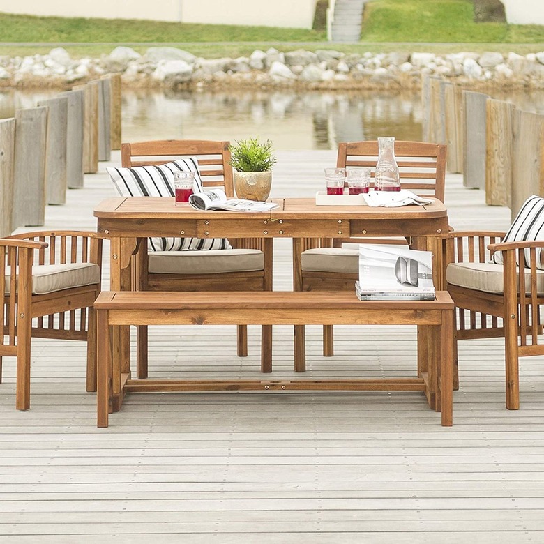 Walker Edison Maui Modern 6-Piece Outdoor Dining Set