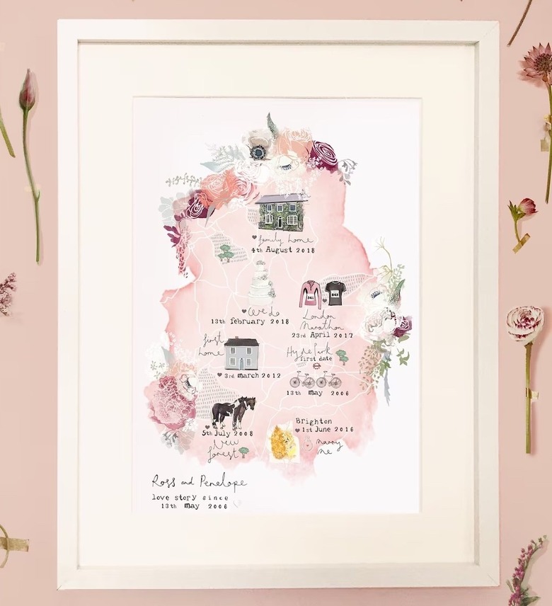 Bryony Fripp Personalised Love Stories Illustrated Map