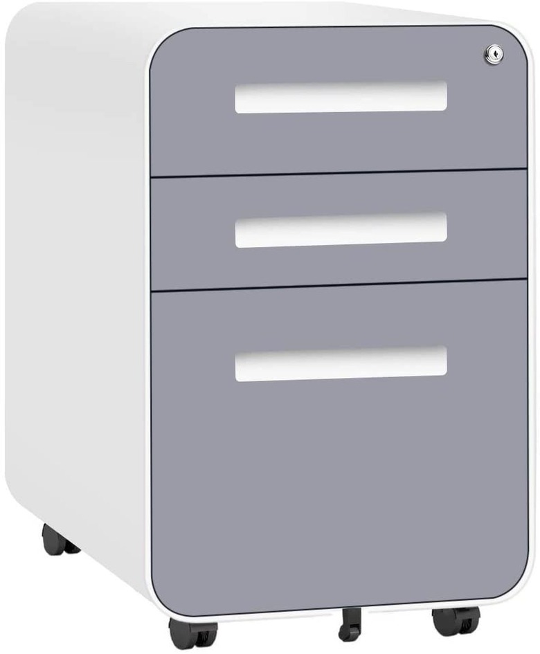 3 Drawer Mobile File Cabinet with Lock