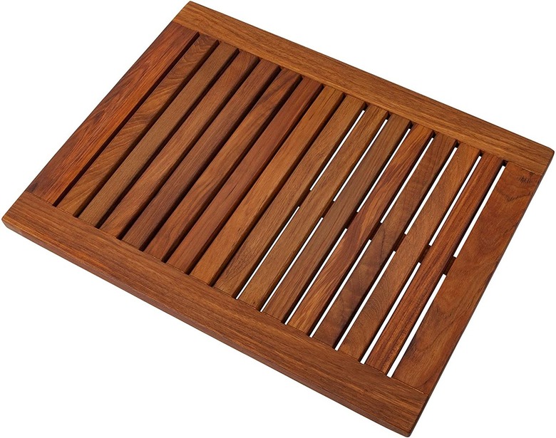 Nordic Style Oiled Teak Wood Shower and Bath Mat