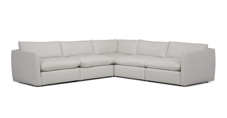 Article Leigh Silver Ivory Corner Sectional