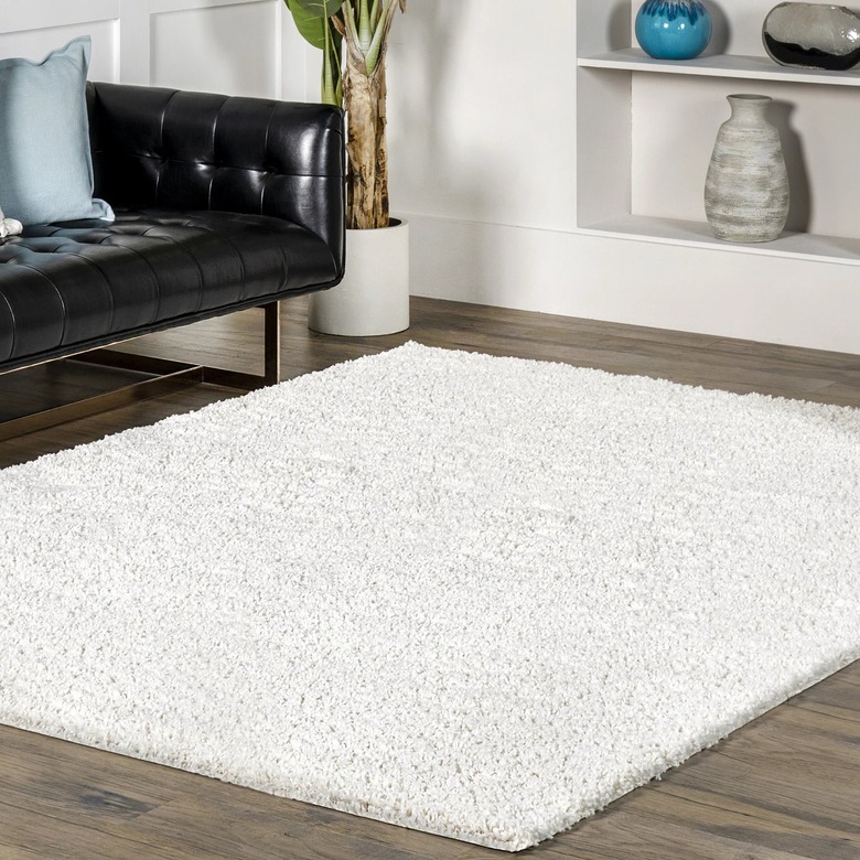 Mercer41 Exmouth Contemporary Performance Shag Off White Rug (8