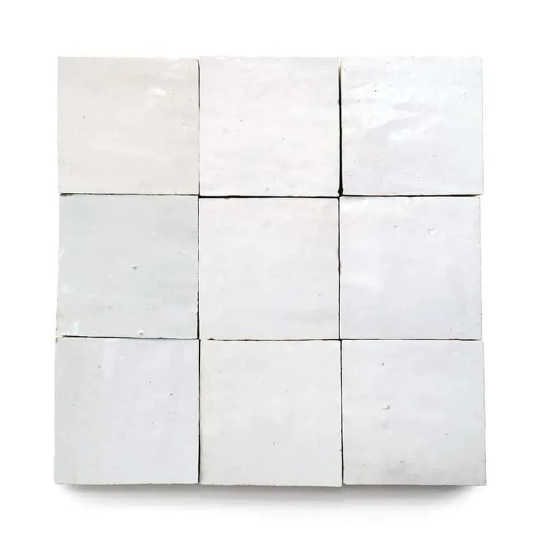 Zia Tile Handmade Moroccan Zellige Tile in Pure White