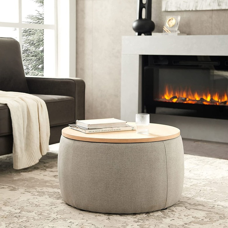 Kakotito Modern Round Storage Ottoman Coffee Table