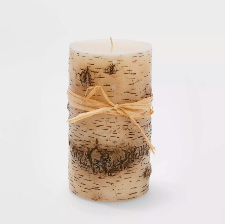 Large Birch Christmas Flame Candle