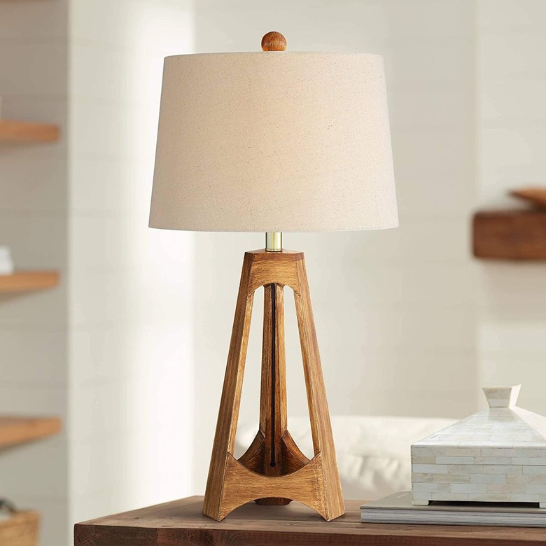 360 Lighting Archie Wood Tripod Table Lamp