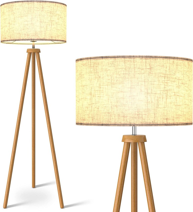 LEPOWER Wood Tripod Floor Lamp