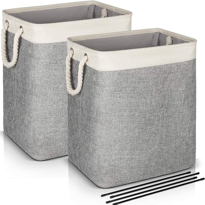 NEDNEY Collapsible Linen Laundry Basket (Pack of 2)