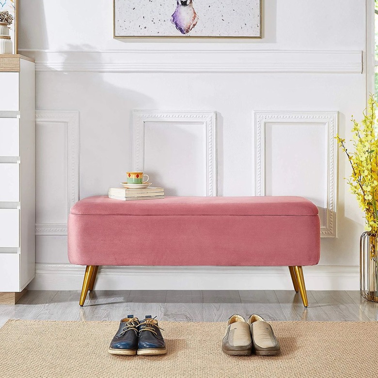 Ball & Cast Velvet Storage Bench