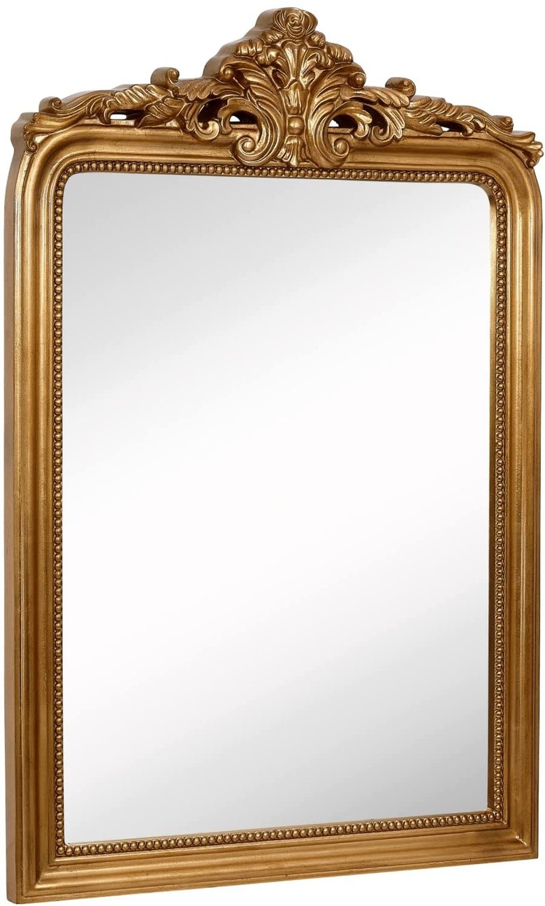 Hamilton Hills Top Gold Baroque Wall Mirror (42 by 28 inches)