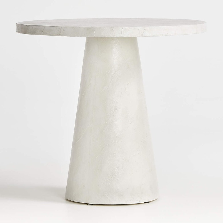 Willy White Plaster Pedestal Bistro Table