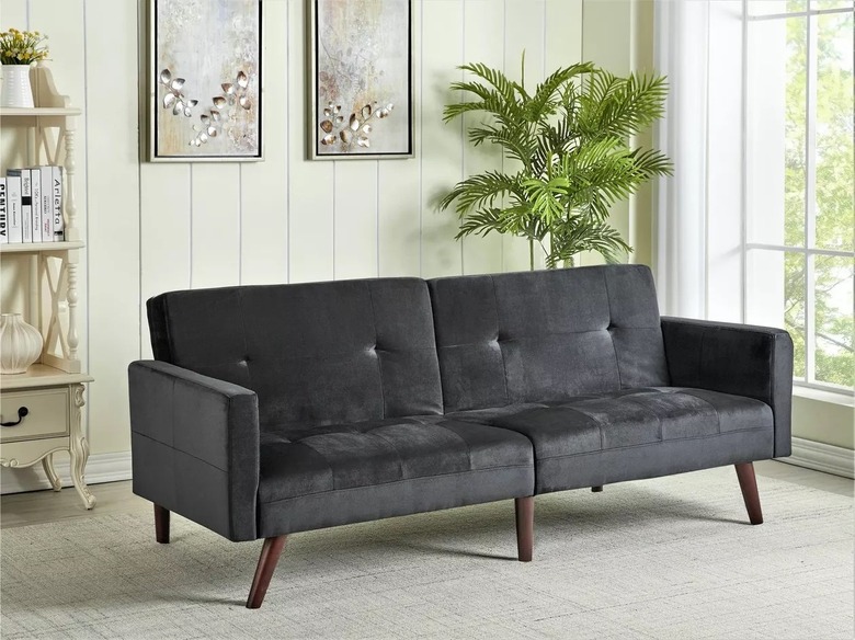 George Oliver Charmeka Velvet Square Arm Sofa Bed