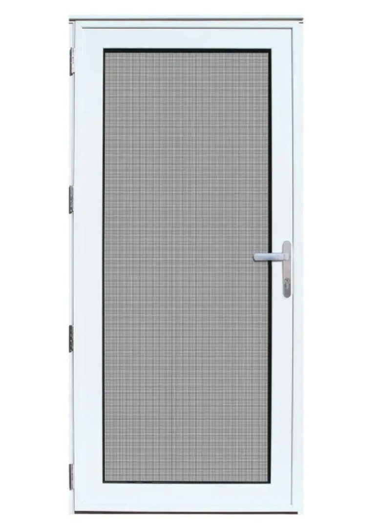 Unique Home Designs White Recessed Meshtec Security Door