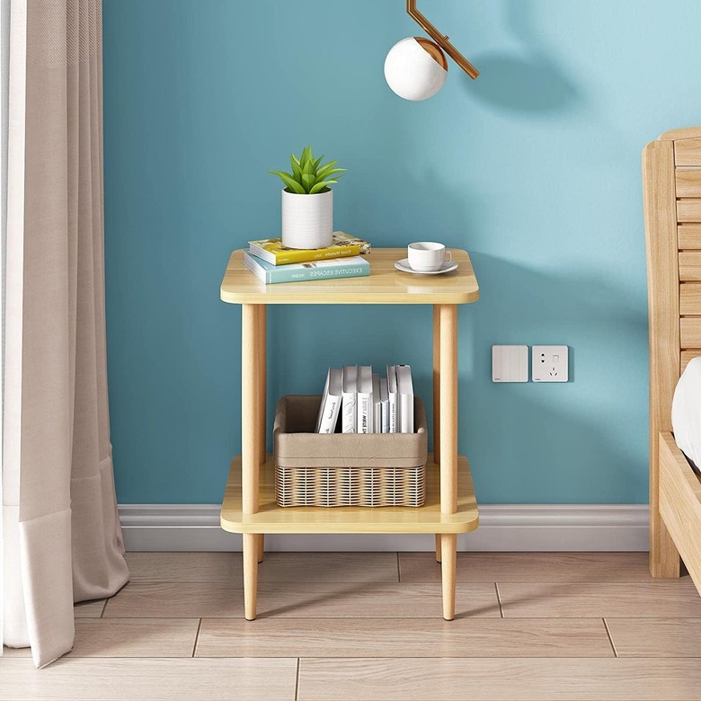 Exilot Two-Tier Wooden Nightstand