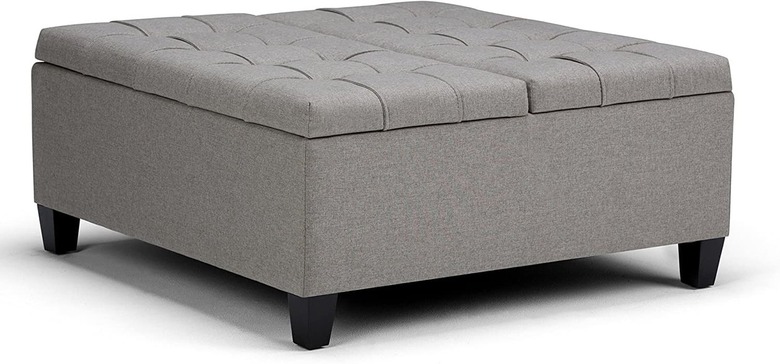 Simplihome Harrison Square Coffee Table Storage Ottoman