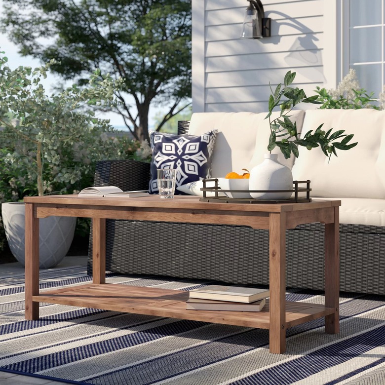 Williston Forge Anje Acacia Outdoor Coffee Table