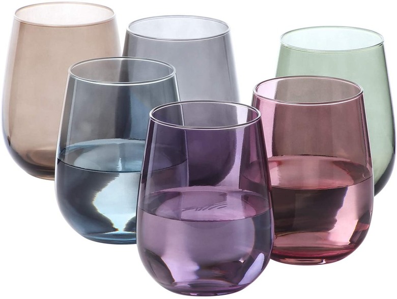 Lav 16-Ounce Colored Stemless Wine Glasses (set of 6)