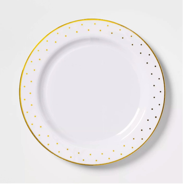 Disposable Dinner Plates with Gold Dots 10.3" Set of 8 - sugar paper™