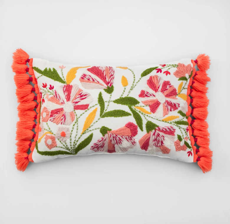 Opalhouse Embroidered Floral Lumbar Throw Pillow