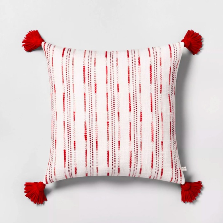 Textured Stripe Toss Pillow Red - Hearth & Hand™ with Magnolia