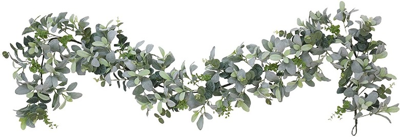 Puleo International Artificial Flocked Lamb's Ear Garland