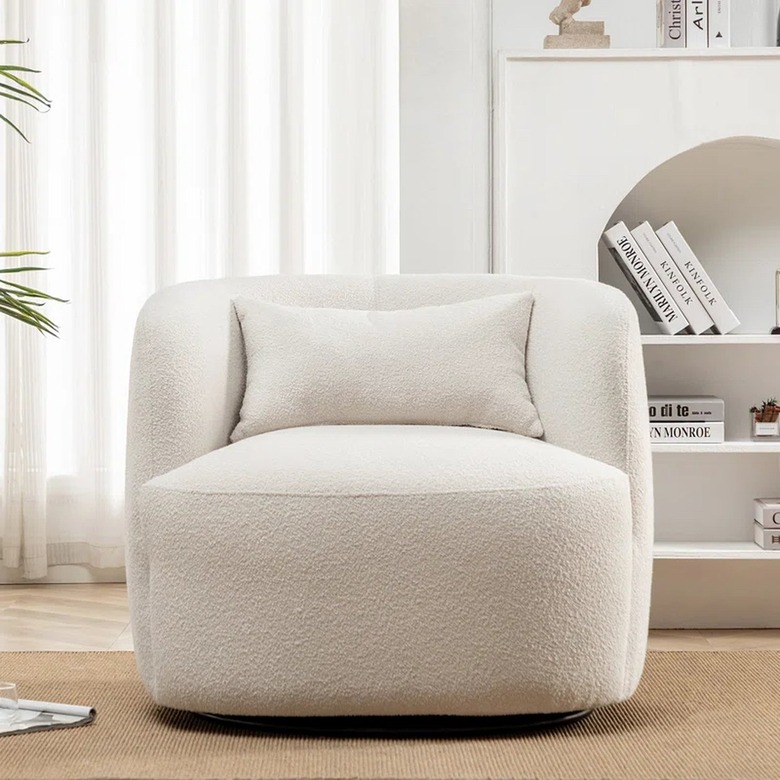 Wade Logan Carrena Bouclé Swivel Armchair