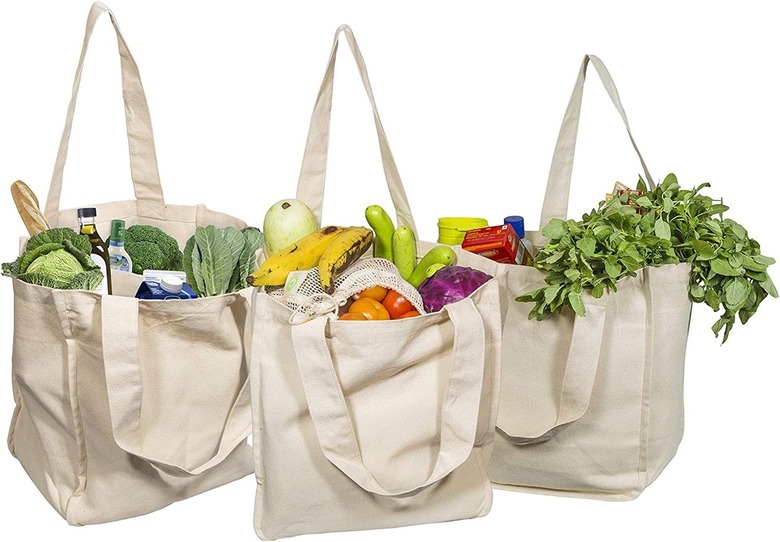 Organic Cotton Mart Best Canvas Grocery Shopping Bags (set of 3)