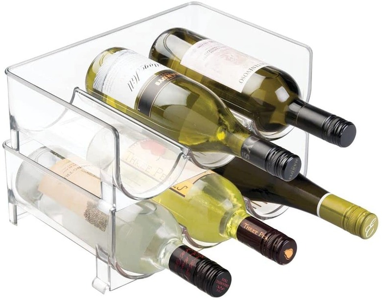 mDesign Modern Plastic Stackable Wine Bottle Holder