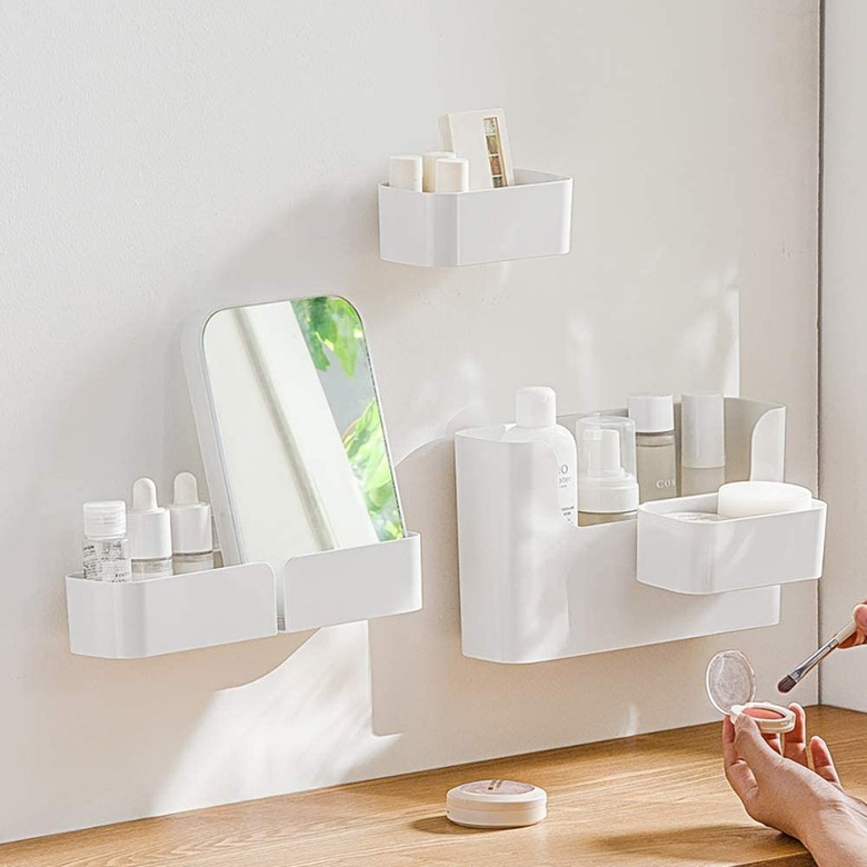 Poeland Floating Shelf Wall-Mounted Bathroom Organizer Set