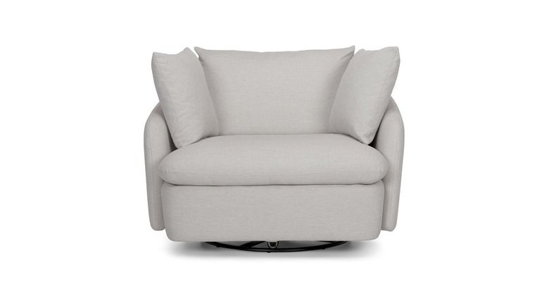 Article Leigh Silver Ivory Swivel Chair